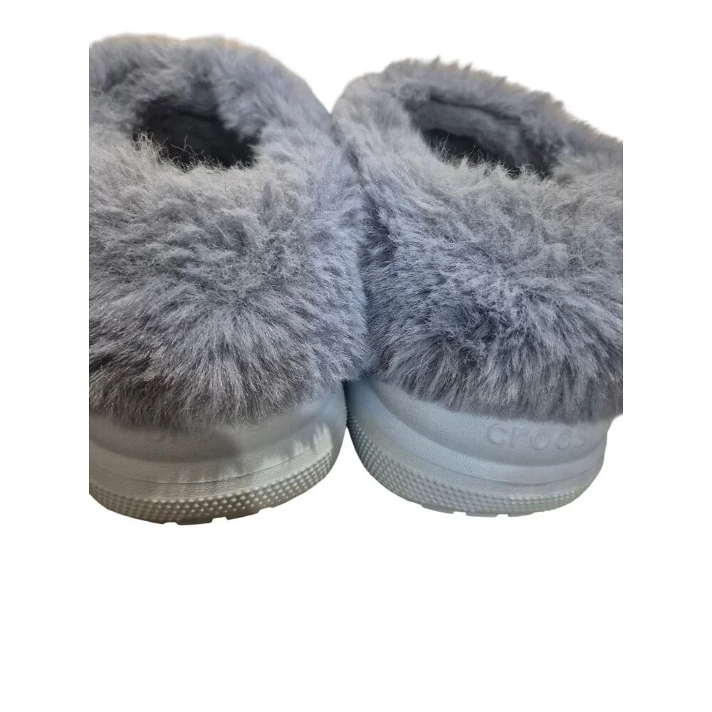 Crocs Fuzzy Lined Clogs Light Gray Size W4 M6 - Picture 3 of 5